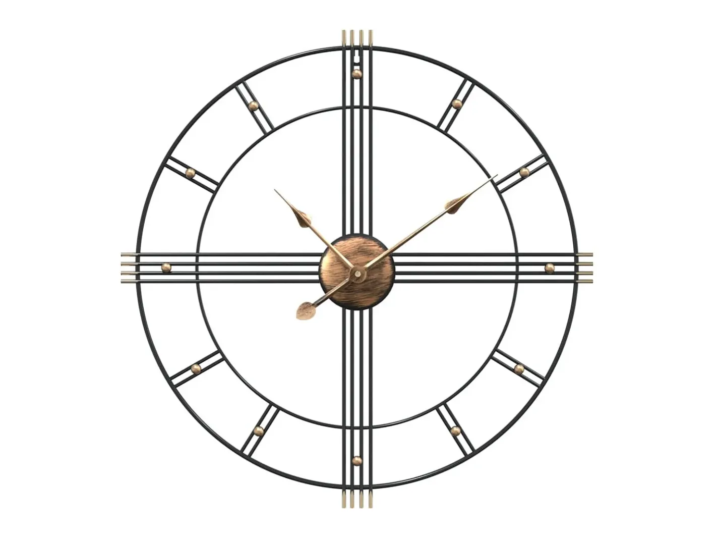 Reloj De Pared-Reloj de pared de hierro Ø60 cm ES664813 Negro