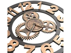 Reloj De Pared-Reloj de pared de metal y negro 58 cm ES302916 Dorado