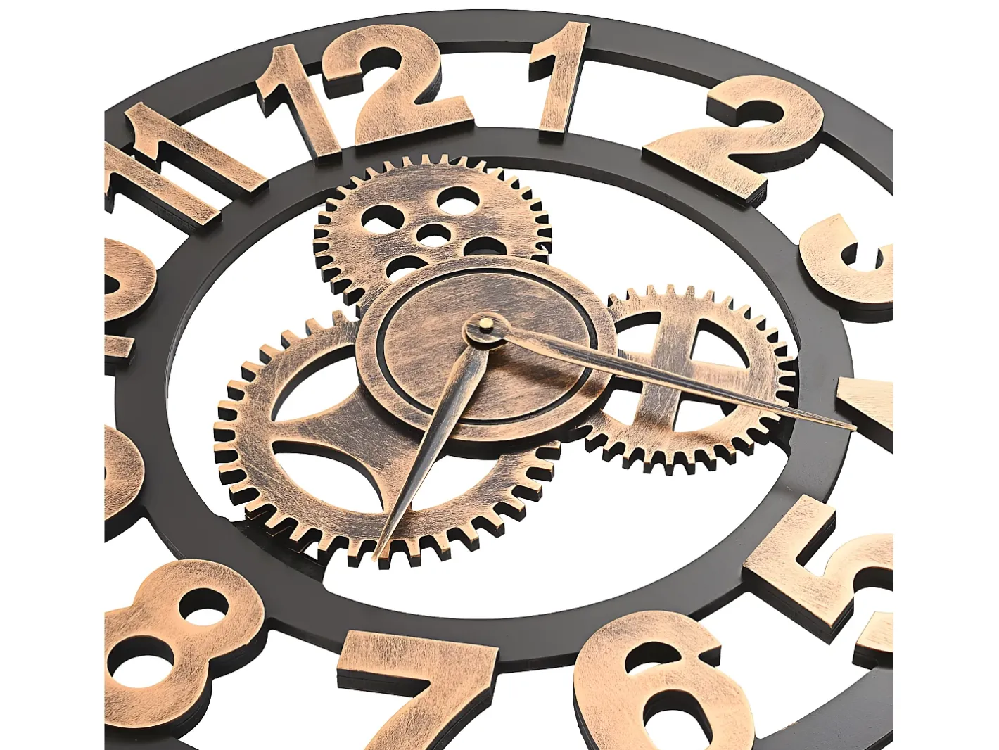Reloj De Pared-Reloj de pared de metal y negro 58 cm ES302916 Dorado