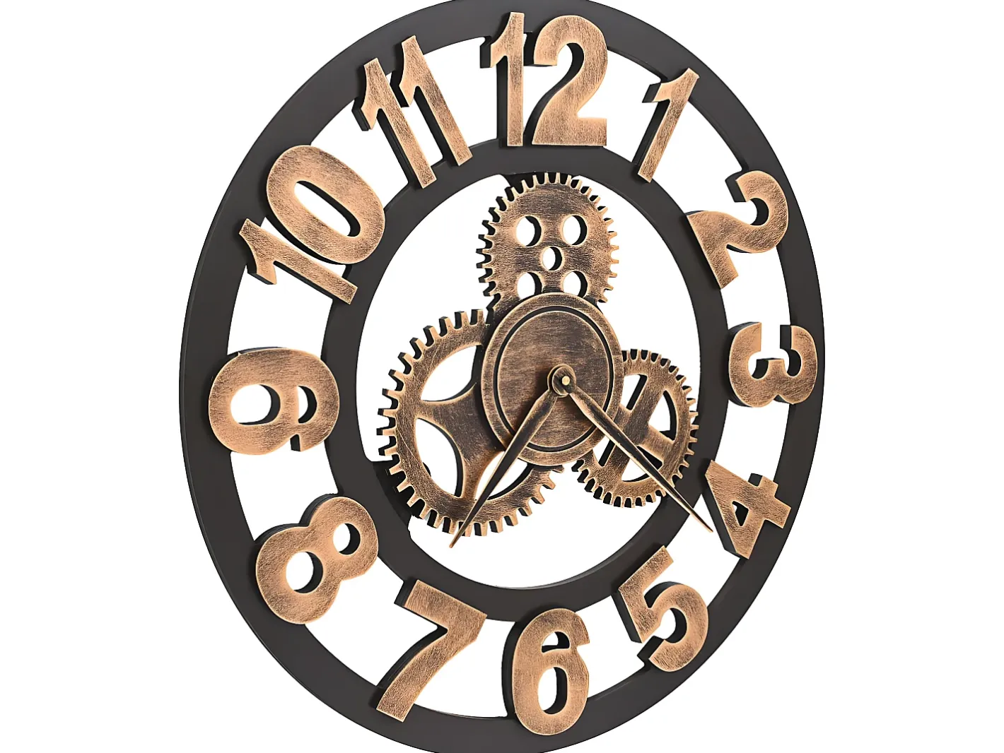 Reloj De Pared-Reloj de pared de metal y negro 58 cm ES302916 Dorado
