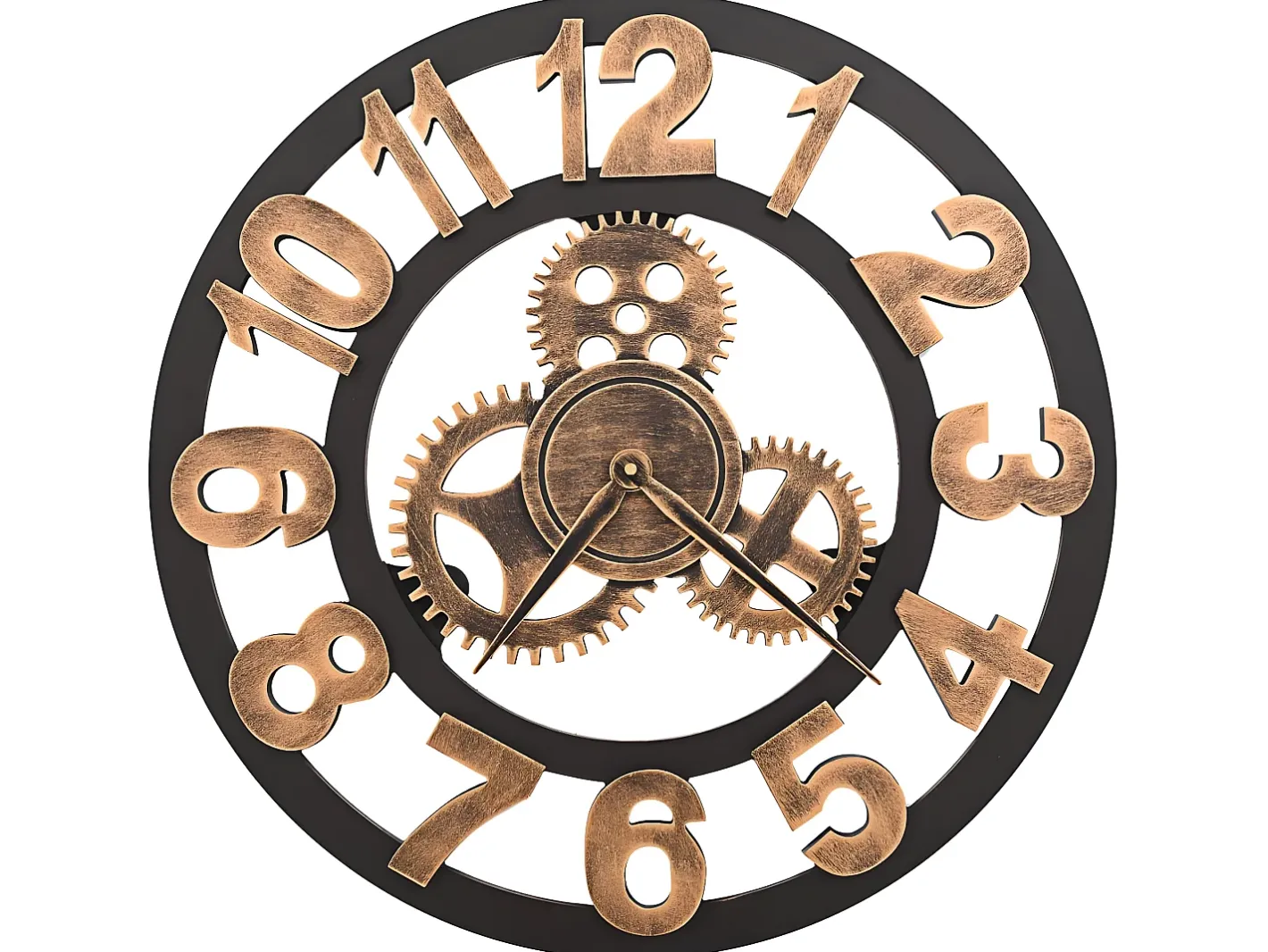 Reloj De Pared-Reloj de pared de metal y negro 58 cm ES302916 Dorado