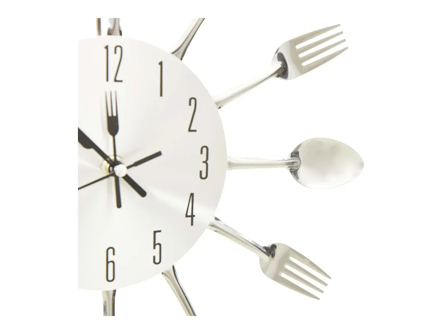 Reloj De Pared-Reloj de pared diseño cuchara y tenedor 31 cm aluminio ES906791 Plateado
