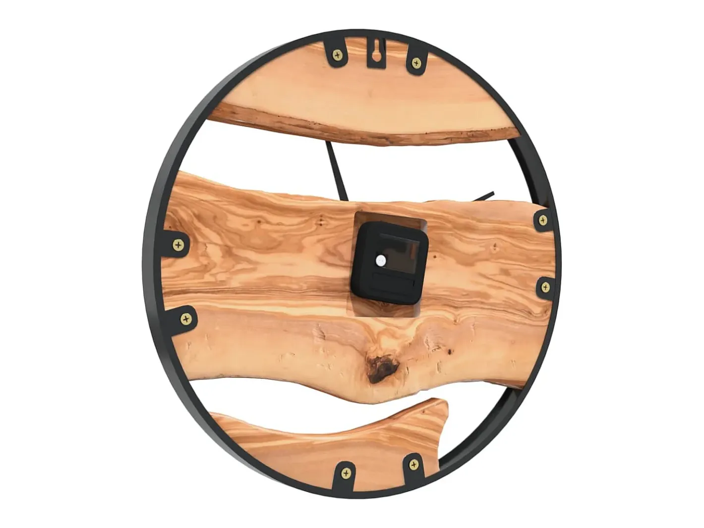 Reloj de pared hierro y madera de olivo marrón Ø35 cm ES871804 Marru00f3n Clearance