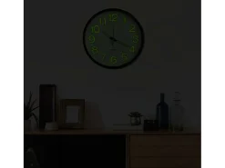 Reloj de pared luminoso 30 cm ES599051 Negro New