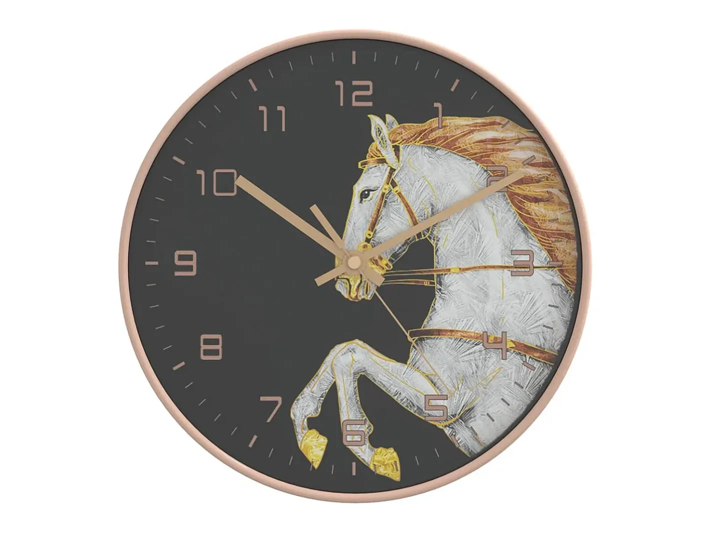 Discount Reloj de pared poliestireno y cristal y blanco Ø29,5 cm ES642293 Dorado