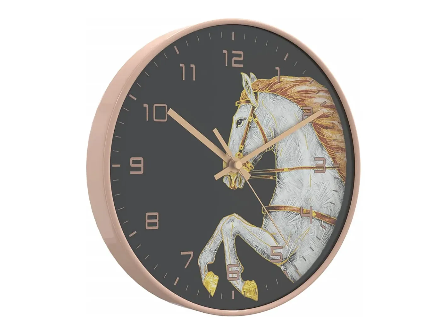 Discount Reloj de pared poliestireno y cristal y blanco Ø29,5 cm ES642293 Dorado
