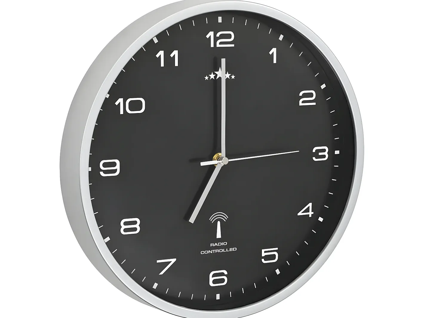 Reloj de pared radiocontrol movimiento de cuarzo 31 cm ES387368 Negro Outlet