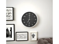 Reloj de pared radiocontrol movimiento de cuarzo 31 cm ES387368 Negro Outlet