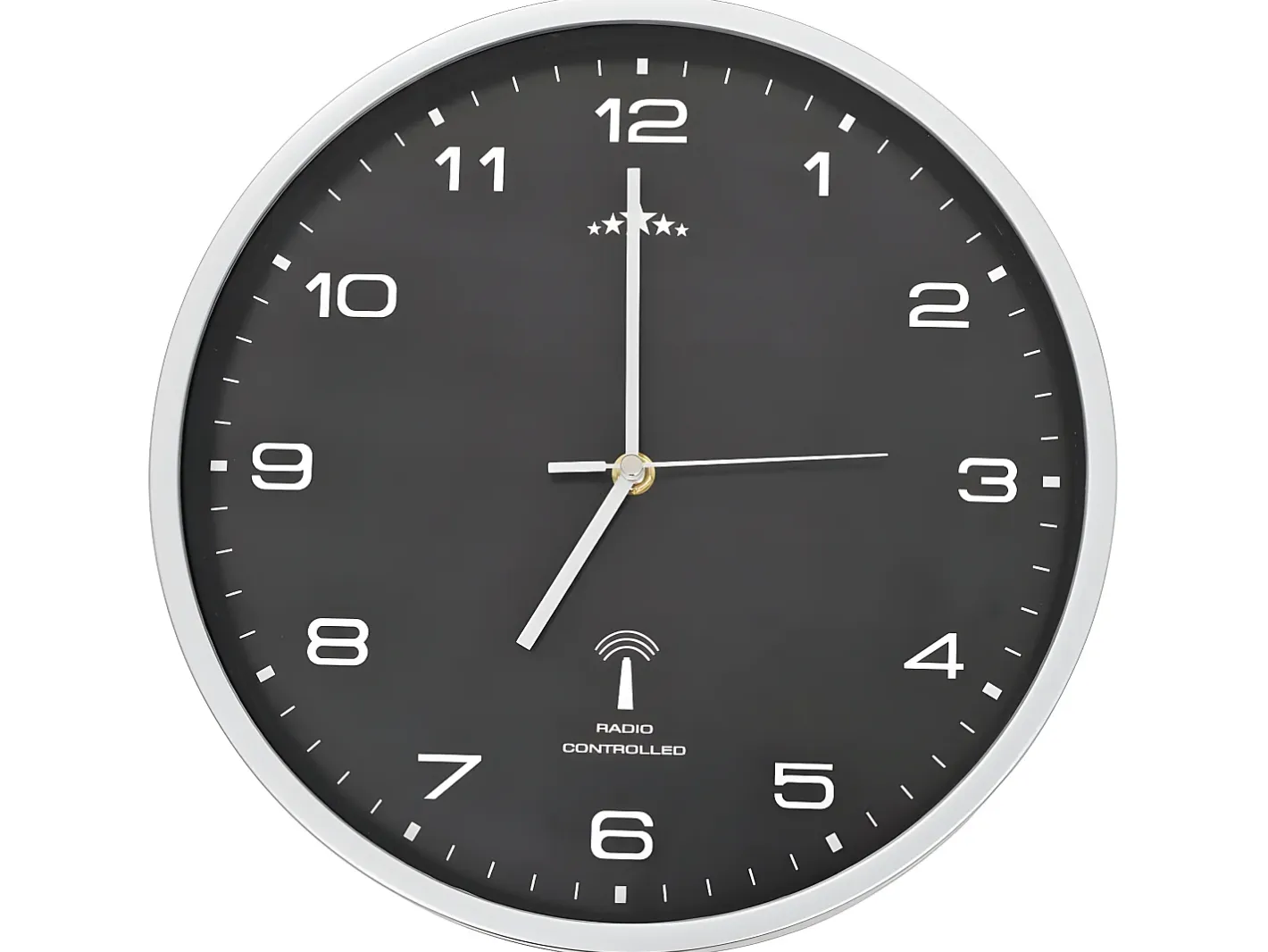 Reloj de pared radiocontrol movimiento de cuarzo 31 cm ES387368 Negro Outlet