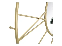 Reloj De Pared-Reloj de pared redondo de metal 80 cm con espejo Stick Dorado