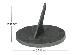 ESSCHERT DESIGN Estatua-Reloj de sol en esquisto Gris