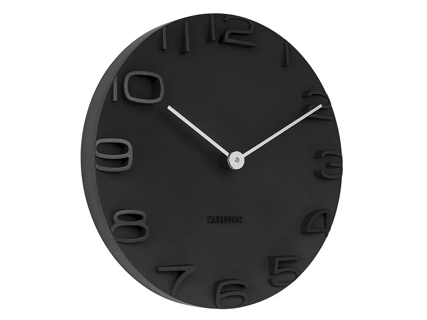 Hot KARLSSON Reloj moderno con agujas cromadas On the Edge Negro