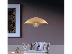 Lámpara Suspendida-Remitente - Lámpara colgante negra Ø50 con acabado antiguo y cable textil ajustable, 1 luz Dorado