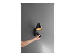 Outlet Reverse - Aplique LED de pared para dormitorio de metal, 6 W, 3000 K, 480 lm, regulable, luz en el difusor - Perenz - Marrón metalizado Marru00f3n