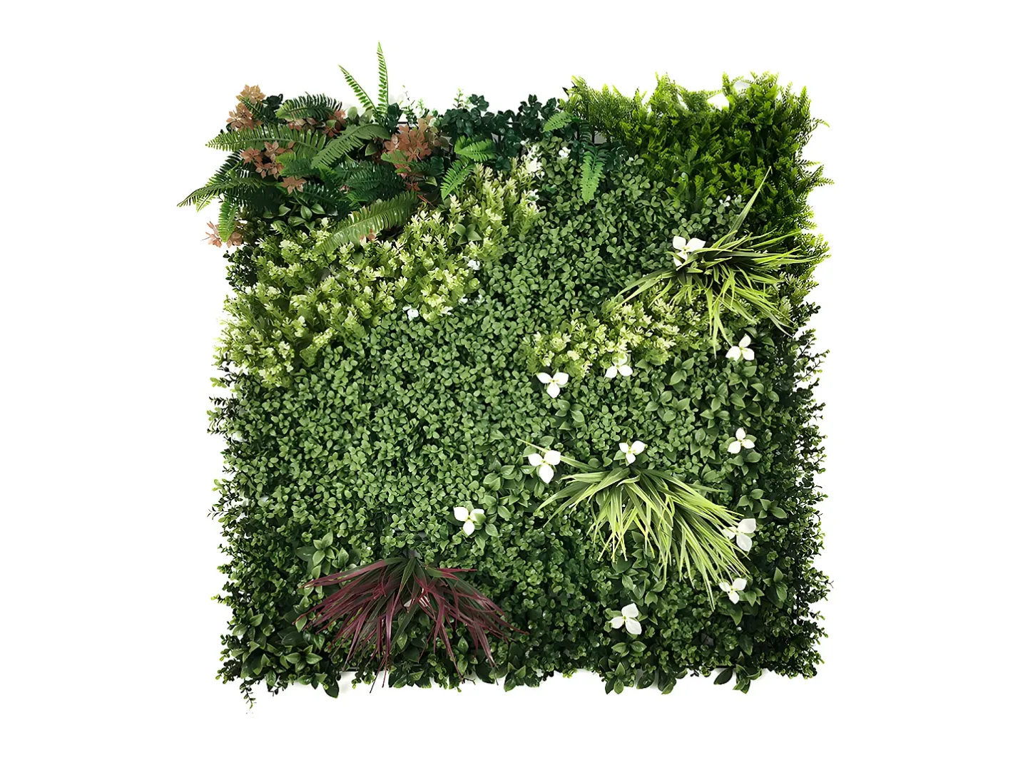 Vente-unique Panel Plantas Artificiales-Revestimiento mural de vegetal sintético LAHTI - Pack de 1m² - Verde