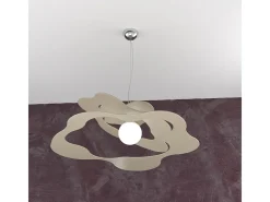 Lámpara Suspendida-Ripples Sospensione D.70 Cm. 1 Luce Sabbia Marru00f3n