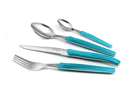 Lou Laguiole Rising Sun Turquesa - Cubertería 24 piezas Azul turquesa