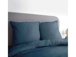 Hot Sweeek Ropa de cama de microfibra lavada color , 2 plazas Azul