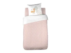 Sweeek Ropa de cama reversible de microfibra estampado bosque encantado, 1 Rosa Outlet