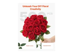 Rosa Artificial SucceBuy Flores Artificiales 508 mm Ramos de Flores Artificiales, Aspecto Realista con Cabeza de Rosa de 70 mm , Lote de 500 Rojo Clearance