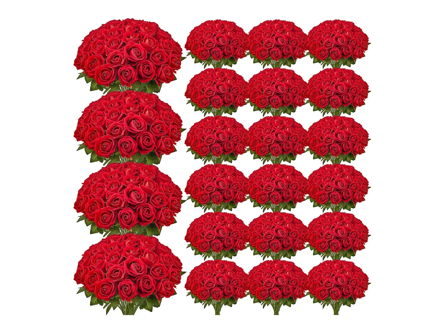 Rosa Artificial SucceBuy Flores Artificiales 508 mm Ramos de Flores Artificiales, Aspecto Realista con Cabeza de Rosa de 70 mm , Lote de 500 Rojo Clearance