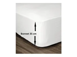 Sábana Ajustable 100% Algodón 180x200cm - Profundidad 35cm Blanco Online