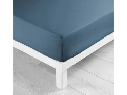 Douceur d'intérieur Sábana Ajustable de Microfibra "Oscar" 140x190cm Suavidad y Confort Ultracómodo - Certificado Oeko-Tex Azul Clearance