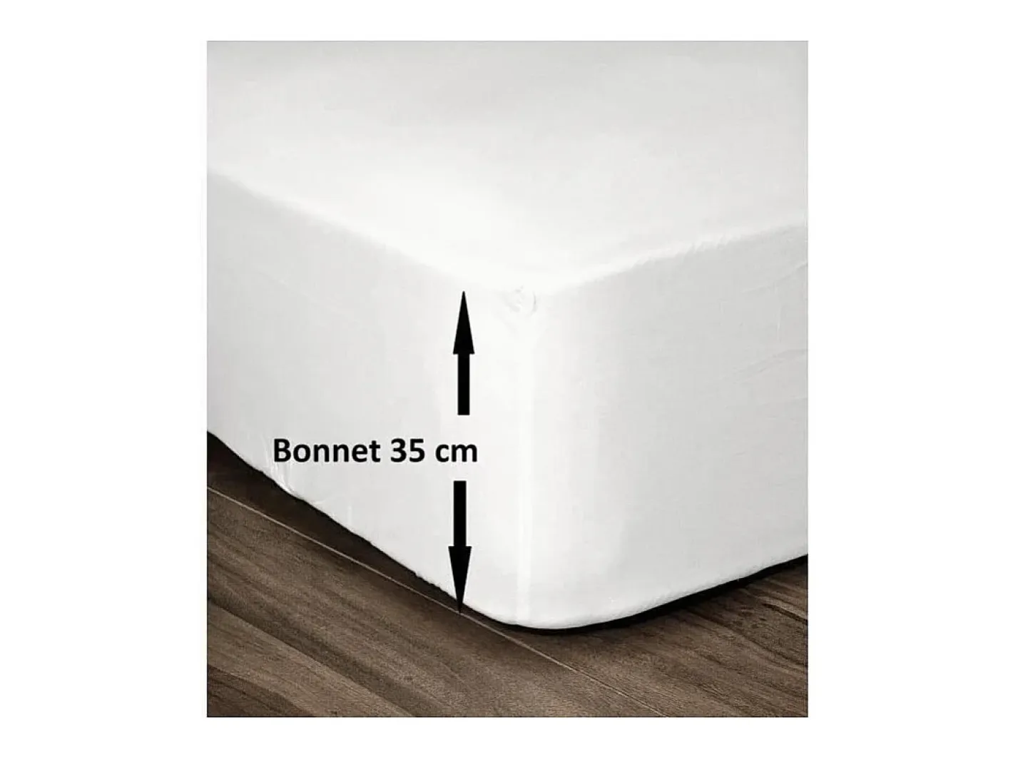 Best Sábana Bajera 100% Algodón 160 x 200 cm - Capó 35 cm - Blanco