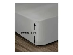 Outlet Sábana bajera 100% algodón 160 x 200 cm - Capó 35 cm - Gris claro