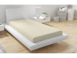 Ropa De Cama-Sábana bajera ajustable de microfibra 90 x 200 cm - Beige