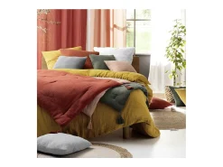 Discount Douceur d'intérieur Sábana bajera de gasa de algodón 140 x 190 cm Rosa