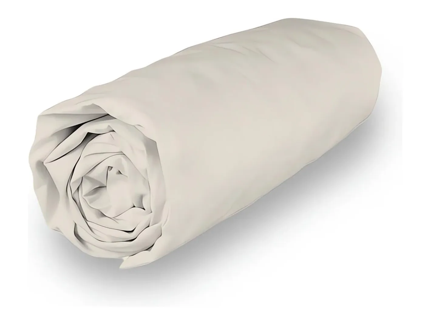 Soleil d'ocre Sábana bajera de polialgodón 90x190 cm PERCALE lino, por Beige Discount