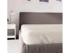 Soleil d'ocre Sábana bajera de polialgodón 160x200 cm PERCALE lino, por Beige Online