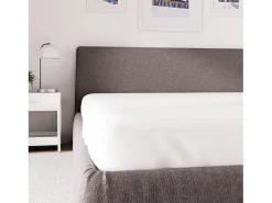 Soleil d'ocre Ropa De Cama-Sábana bajera de polialgodón 90x200 cm PERCALE , por Blanco