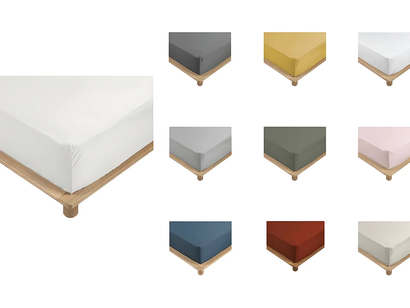 Promo Linge Ropa De Cama-Sábana bajera percal blanca 140 x 190 cm con funda de 30 cm Blanco