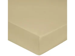 Discount Blanc avenue Sábana bajera satén de algodón Beige
