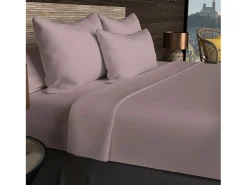 Soleil d'ocre Sábana de algodón 57 hilos 240x290 cm LISO viejo Rosa Hot