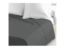 Discount Sábana Encimera 100% algodón 240 x 300 cm gris oscuro Gris antracita