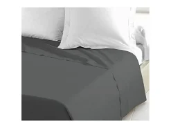 Discount Sábana Encimera 100% algodón 240 x 300 cm gris oscuro Gris antracita