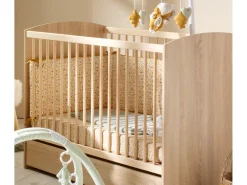 Sauthon Ropa De Cama-Sábanas ajustables 130x65 cm en algodón blanco Amarillo