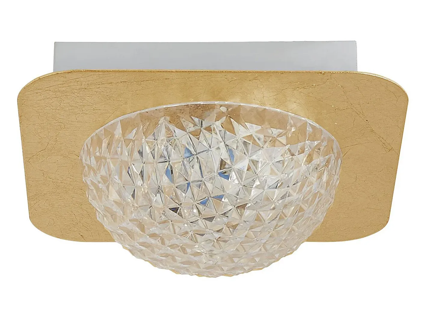 Clearance Searchlight 1 ljus fyrkantig led taklampa - bladguld med klar akryl Dorado