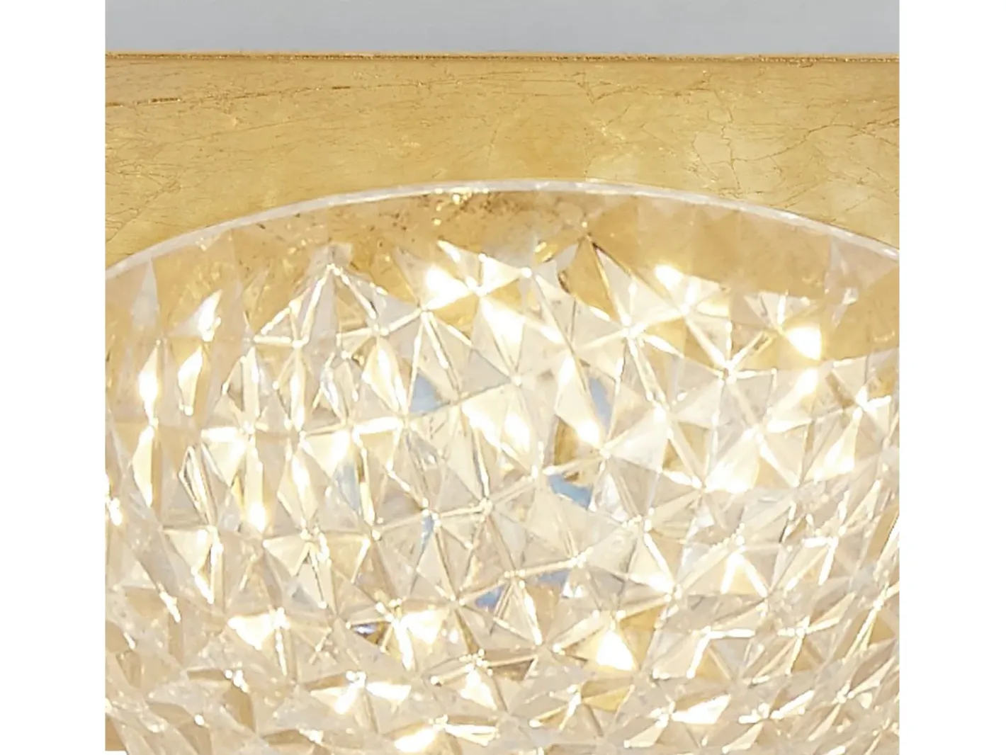 Clearance Searchlight 1 ljus fyrkantig led taklampa - bladguld med klar akryl Dorado