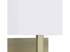 Hot Searchlight 1 ljus inomhusvgglampa antik mssing med vit rektangulr skrm, E27 Camel