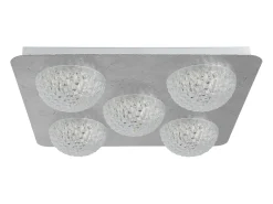 Best Searchlight 5 Ljus Led Taklampa - Silver Blad Med Klar Akryl Plateado