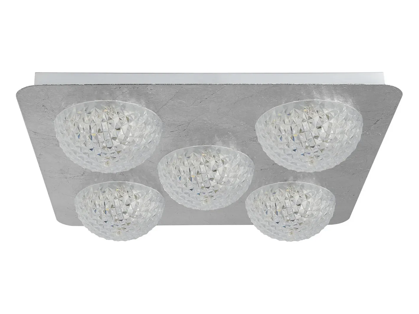 Best Searchlight 5 Ljus Led Taklampa - Silver Blad Med Klar Akryl Plateado