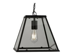 Lámpara Suspendida-Searchlight 1 ljus lykthnge mattsvart, E27 Negro