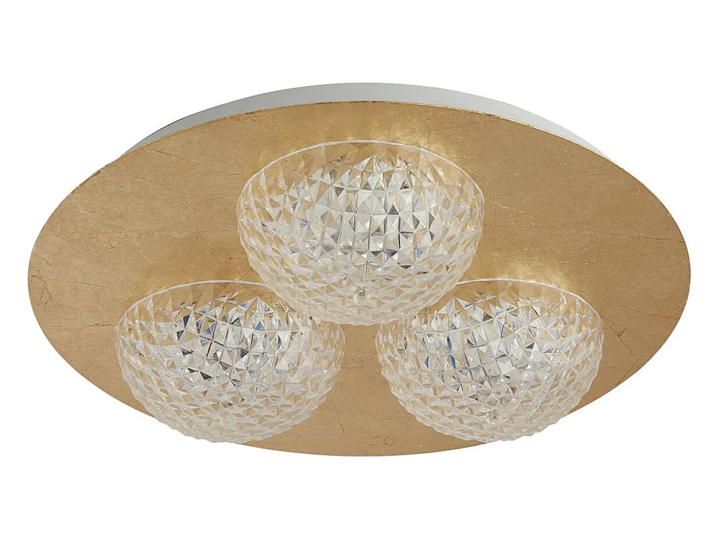 Searchlight 3 ljus rund led taklampa - bladguld med klar akryl Dorado Clearance