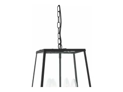 New Searchlight 4 ljus taklykta Pendel matt svart, glaspaneler, E14 Negro
