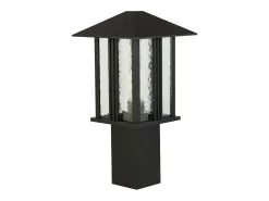 Iluminación Exterior-Searchlight 1 ltt utomhusstolpe (450 mm hjd) - svart med vattenglas Negro