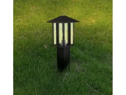 Iluminación Exterior-Searchlight 1 ltt utomhusstolpe (450 mm hjd) - svart med vattenglas Negro